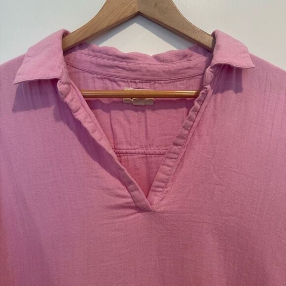 Pact Pink Organic Crinkle Cotton Polo Neck Tunic Size XXL - Picture 3 of 7
